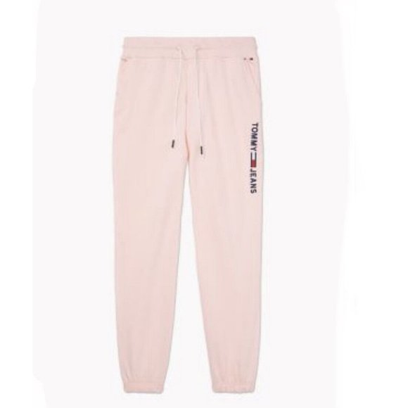 TOMMY HILFIGER Women PLUS SIZE 2X Flag Logo Soft Fleece Jogger Pants Pink - Picture 1 of 8